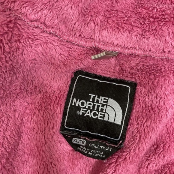 THE NORTH FACE Pink Gray Fleece Full Zip Long Sleeve Jacket Girls Youth Size XL - Picture 6 of 10